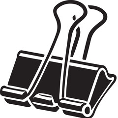 Binder Clip Silhouette Vector Icon - High-Quality Editable Graphic Design

