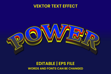 Editable power effect text
