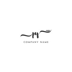 Obraz premium Minimalist PY Logo Design with Abstract Feather Element