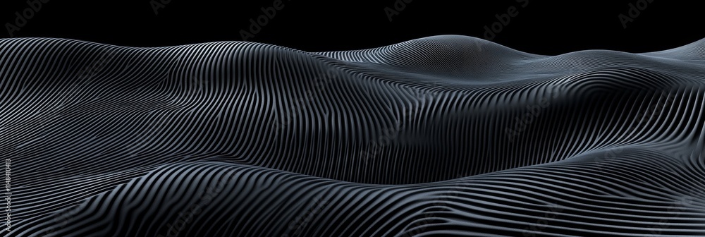Aufkleber abstract 3d render illustration with organic gradient topography from rows of small shapes