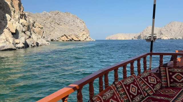  Cruise on a traditional dhow along the stunning fjords and coastline of Khasab, Musandam, Oman