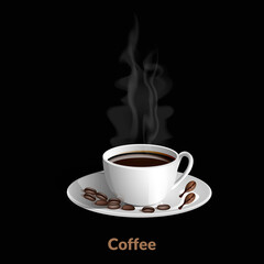 Cup of Coffee Good Morning realistic vector