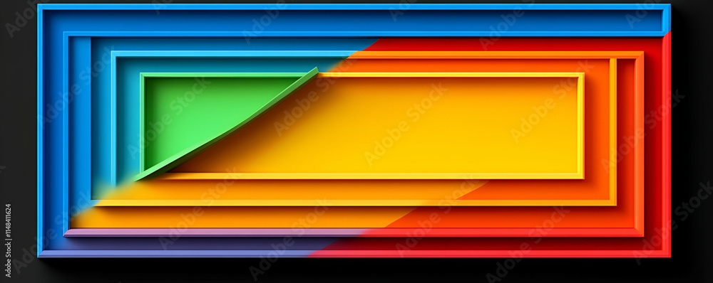 Aufkleber vibrant nested frames, abstract geometric background design