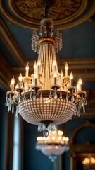 Obraz premium Luxurious Chandelier in a Beautiful Ballroom