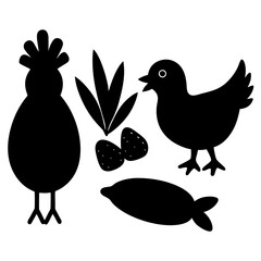 Carrots, Chicks, and Chocolate Bliss vector silhouette