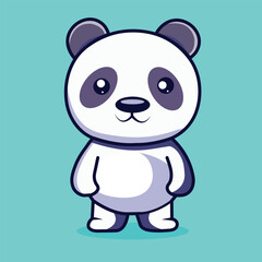 A vector depiction of a panda bear