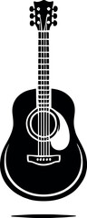 Guitar vector black silhouette cricut design for T-shirt