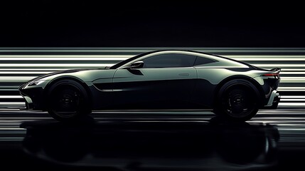 Obraz premium Sleek grey coupe car.