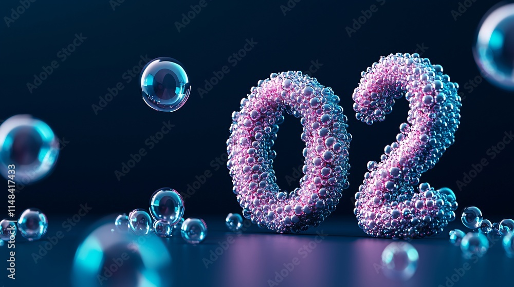 Poster 3d rendered number 