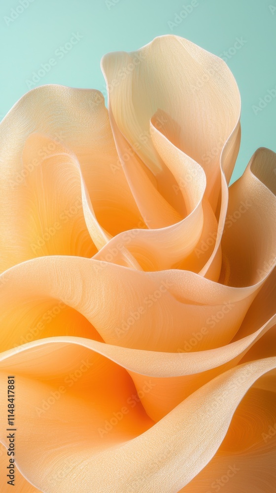 Poster elegant orange swirls on soft background abstract textures high-resolution detail artistic environme
