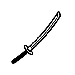 Japanese samurai katana sword - vector icon
