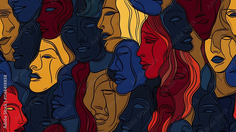 Poster faces outline pattern.