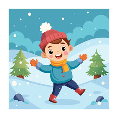 Winter season concept vector illustration
