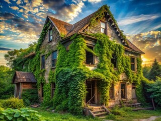 Abandoned House, Dilapidated Mansion, Decaying Structure, Old Victorian Home, Ruined Building