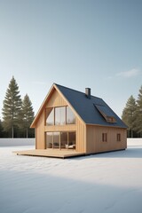 arafed house with a porch and a covered porch in the snow