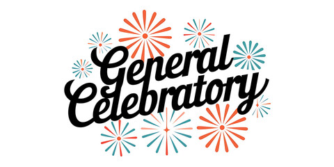 A cutout png design asset of fireworks in the shape of "General celebratory"