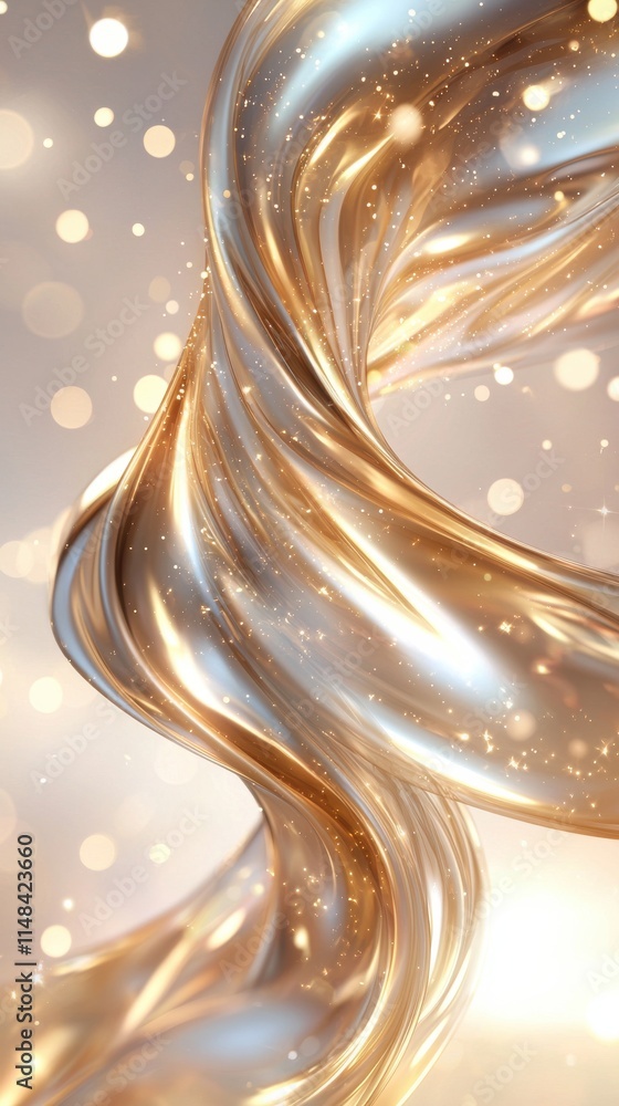 Poster dynamic abstract light patterns digital realm high-resolution art warm tones up-close textured elega