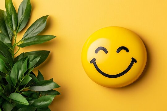 A comical depiction of a smiley face with a single raised eyebrow and a lopsided grin