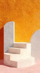 Fototapeta premium Minimalist orange art textures and shapes modern interior digital artwork creative environment aesthetic viewpoint