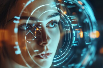 Advanced tech ideas with a 3D circular HUD design exploring AI, VR, and big data visualization 