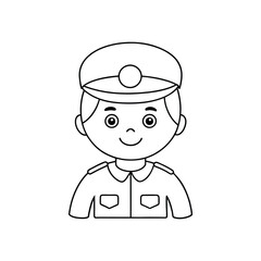 child police icon vector line art design