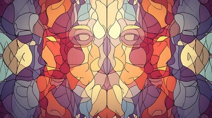 Colorful abstract face mosaic.