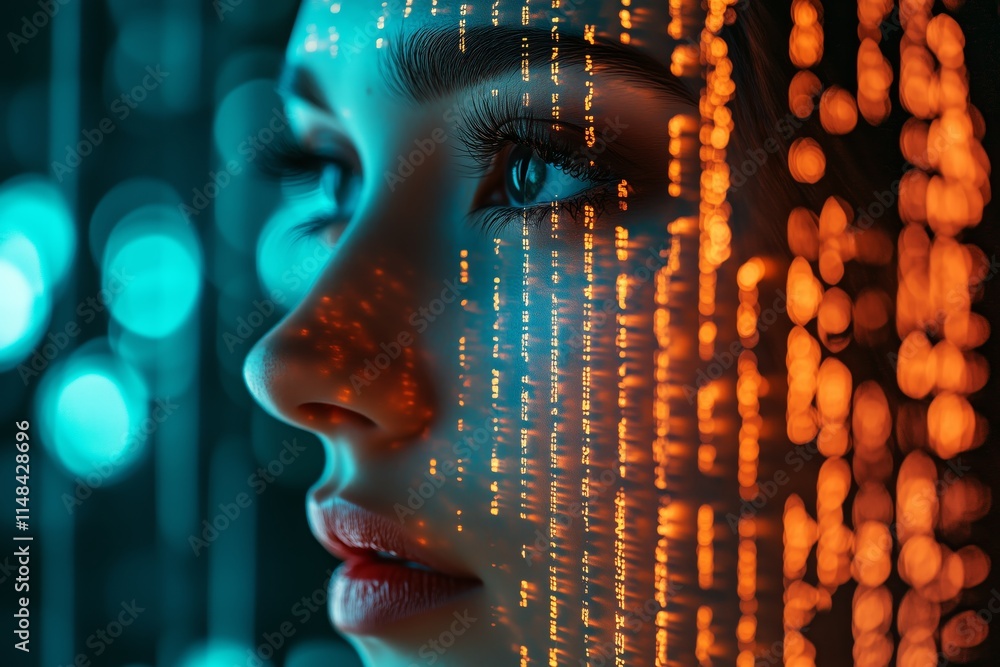 Aufkleber cyber safety theme with digital data protection and secure online access