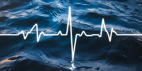 An abstract image of an energy pulse rippling through water, with waves of light radiating outward like a heartbeat