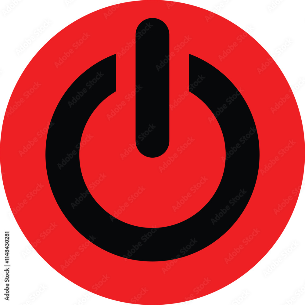 Poster on off power button. switch on switch off icon. press start button sign. on off switch vector circle