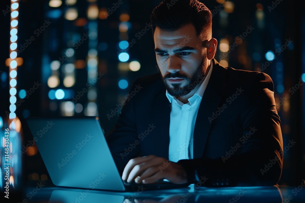 Aufkleber digital safety ensured through secure internet access by a businessman, utilizing a laptop network f