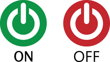 On and Off toggle switch buttons. On off power button. Switch on switch off icon. Press start button sign isolated on white background. On off vector circle symbol. vector illusrtation.