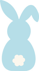 Isolated cute bunny back flat icon.
Easter bunny in pastel color.
Simple shape of Easter bunny.
Cute rabbit clip art.
Transparent background.