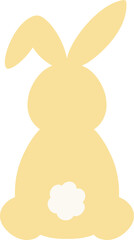 Isolated cute bunny back flat icon.
Easter bunny in pastel color.
Simple shape of Easter bunny.
Cute rabbit clip art.
Transparent background.