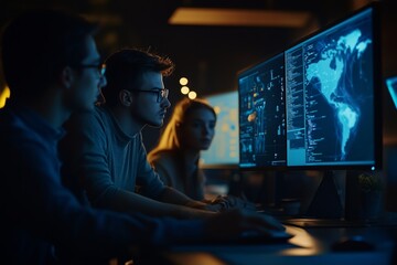 Energetic Team of Diverse Professionals in a Modern Office Collaborating on IT Strategies and Software Development Analysis