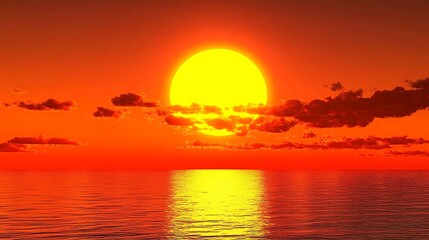 Golden sun over ocean.