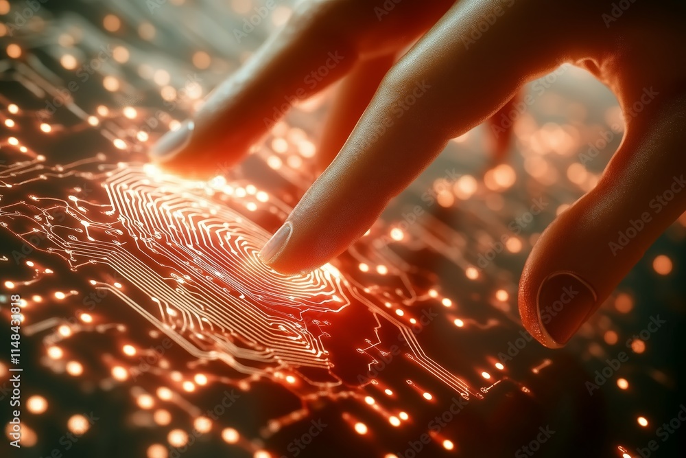 Aufkleber fingerprint authorization and online authentication with integrated circuitry and cybersecurity them