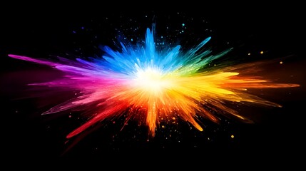 Multicolored powder explosion.