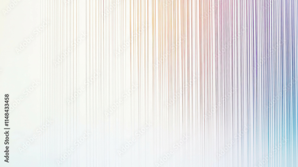 Poster minimalist design featuring thin parallel lines in soft color gradation