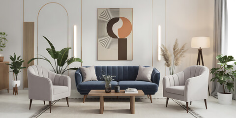  of a minimalist interior design of a modern stylish living room