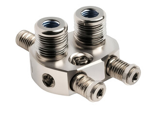 Industrial Metal Connector  Multi Port Fitting  Machine Part