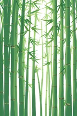 Obraz premium a close up of a group of bamboo trees with green leaves