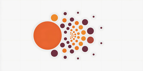 A white background with polka dots of various sizes, ranging from small to large