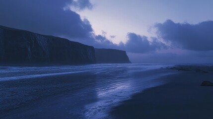Twilight Coastal Cliffs: Serene Oceanside Landscape