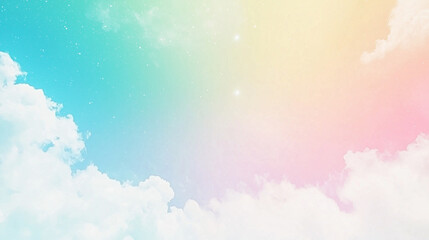 Soft Pastel Gradient Sky with Gentle Clouds and Subtle Sparkling Glow
