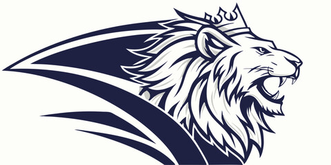 Lion head logo icon, lion face vector Illustration