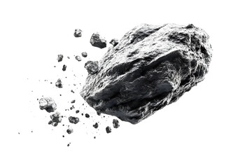 Floating meteor isolated on a transparent background