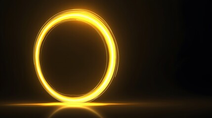 Glowing ring on dark surface.