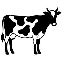 black and white cow