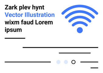 wireless symbol, bold text, and abstract lines create a modern, tech-themed design. Ideal for communication, technology, networking, infographics, presentations, web design, and user interfaces