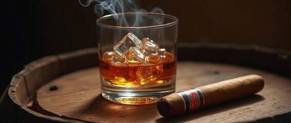 cigar and whiskey